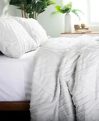 Southshore Fine Linens Chevron Clipped Jacquard Comforter Set