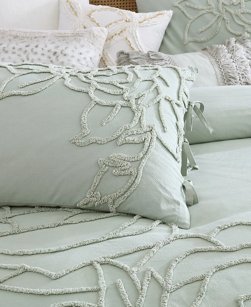 Peri Home Chenille Rose Green 3 Piece Comforter Set, King