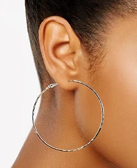 Guess Silver-Tone 6-Pc. Set Mixed Crystal Stud & Textured Hoop Earrings