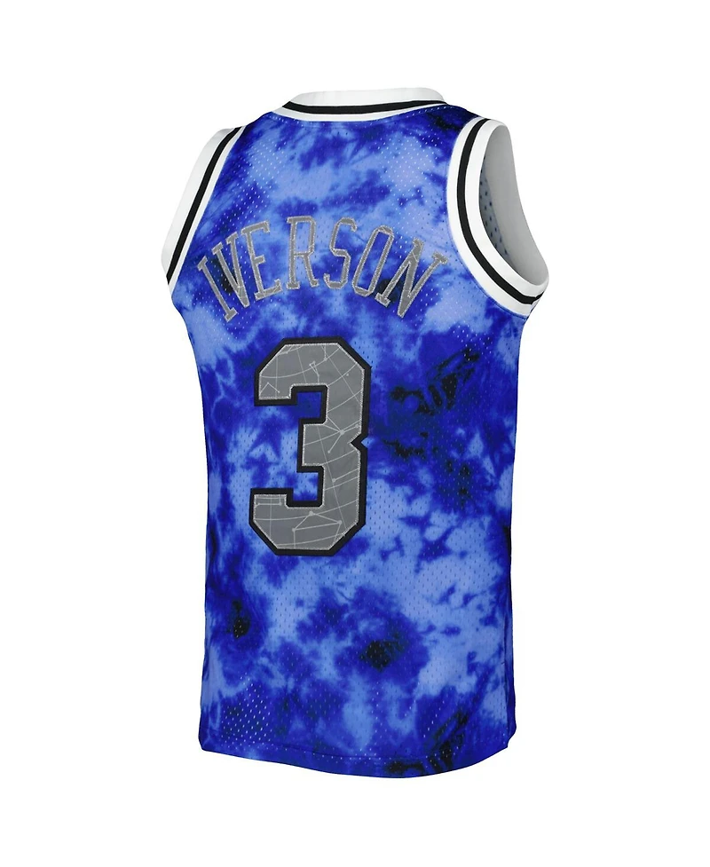 Men's Mitchell & Ness Allen Iverson Royal Philadelphia 76ers 1996-97 Galaxy Swingman Jersey