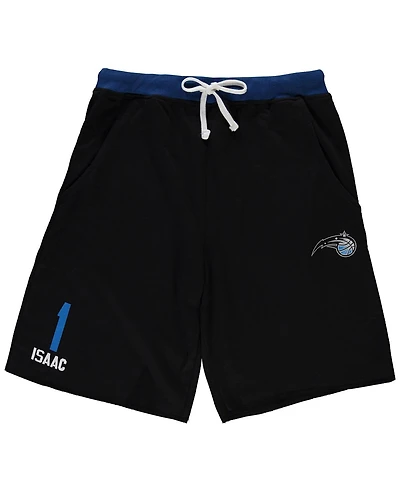 Men's Jonathan Isaac Black Orlando Magic Big and Tall French Terry Name and Number Shorts