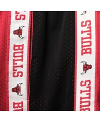 Men's Fanatics Red and Black Chicago Bulls Big and Tall Tape Mesh Shorts