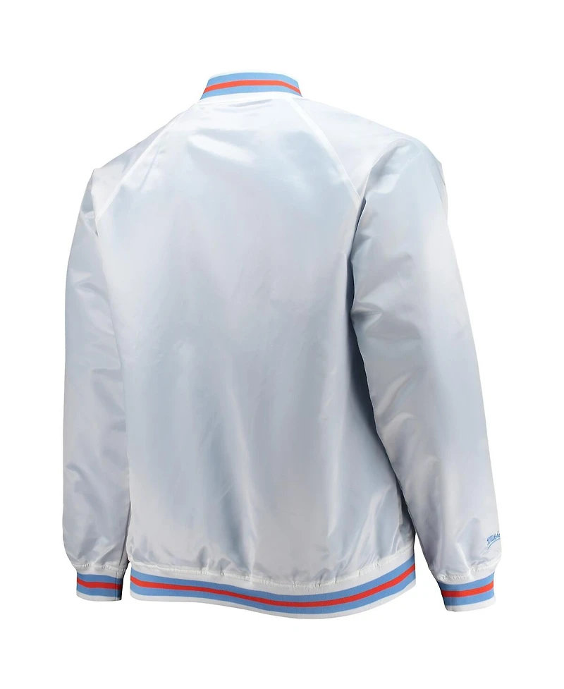 Men's Mitchell & Ness White Big and Tall 1997 Nba All-Star Game Hardwood Classics Satin Full-Snap Jacket