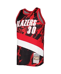 Men's Mitchell & Ness Rasheed Wallace Black Portland Trail Blazers 1999-00 Hardwood Classics Marble Swingman Jersey