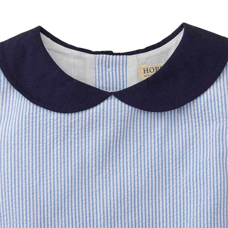 Hope & Henry Baby Girls Seersucker Peter Pan Collar Dress