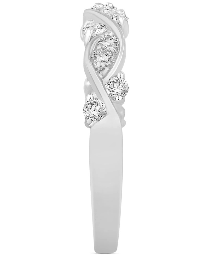 Diamond Swirl Band (3/8 ct. t.w.) 14k White, Yellow or Rose Gold