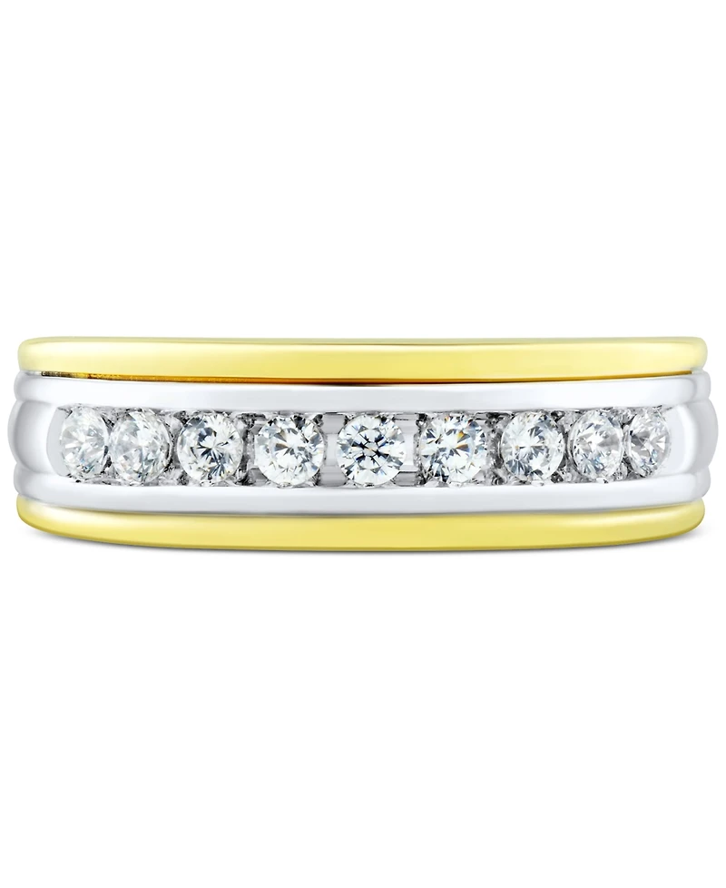 Grown With Love Men's Lab Diamond Band (1/2 ct. t.w.) 10k Two-Tone Gold