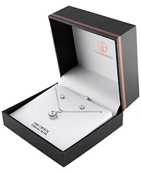 Giani Bernini 2-Pc. Set Crystal & Cubic Zirconia Halo Pendant Necklace & Solitaire Stud Earrings, Created for Macy's