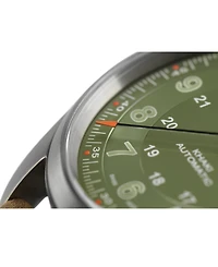 Hamilton Men's Swiss Automatic Khaki Field Brown Leather Strap Watch 38mm