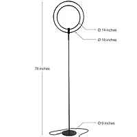 Eclipse 79" Led Torchiere Floor Lamp with Adjustable Rings