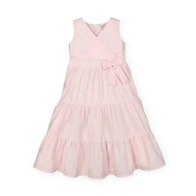 Hope & Henry Girls' Tiered Wrap Dress, Toddler