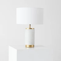 Arden Modern Led Marble and Gold Table Lamp (17" ) with Usb Port - Light Bulb Included