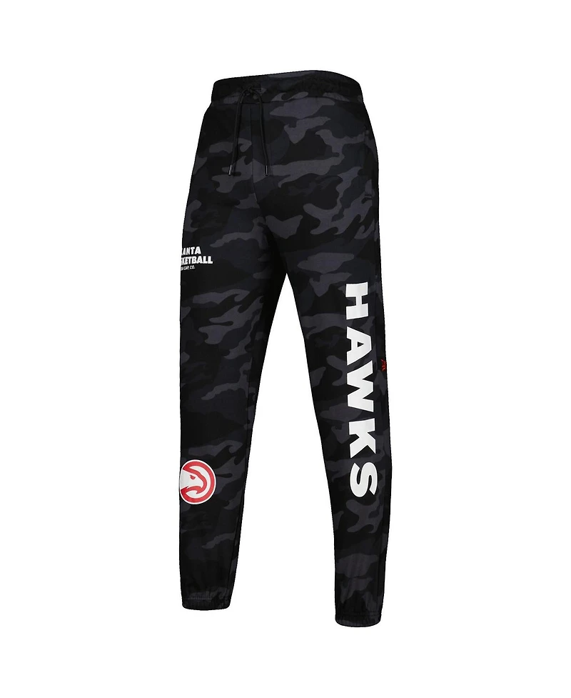 Men's New Era Black, Camo Atlanta Hawks Tonal Joggers