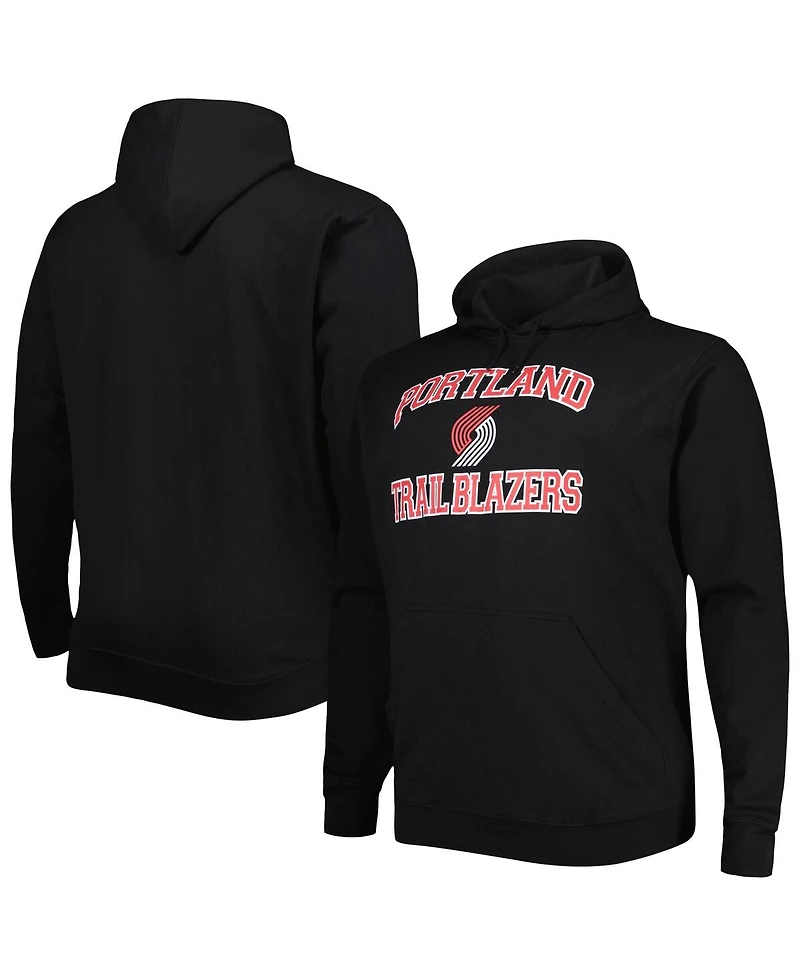 Men's Black Portland Trail Blazers Big and Tall Heart Soul Pullover Hoodie