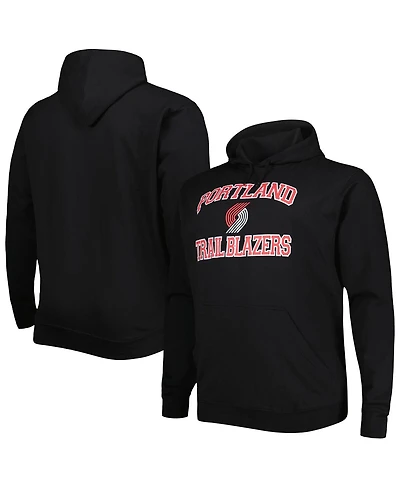 Men's Black Portland Trail Blazers Big and Tall Heart Soul Pullover Hoodie