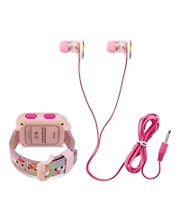 Playzoom Kid's Rainbow Glitter Corgi Dog Silicone Strap Touchscreen Smart Watch 42mm with Earbuds Gift Set