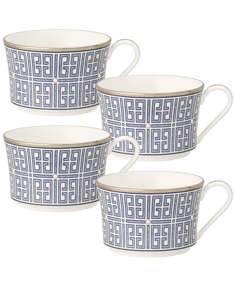 Noritake Infinity Blue 4 Piece Cup Set, Service for 4