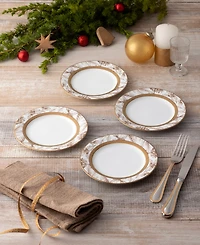 Charlotta Gold Set of 4 Holiday Harvest Appetizer Plates, 6-1/4"