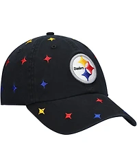 Women's '47 Black Pittsburgh Steelers Multi Confetti Clean Up Adjustable Hat