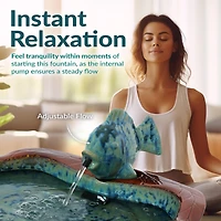 7"H Electric Glazed Ceramic Fish Outdoor Water Fountain