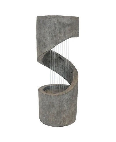 Sunnydaze Decor Showering Spiral 31-Inch Outdoor Water Fountain - Led Light - Electric Submersible Pump with Adjustable Flow