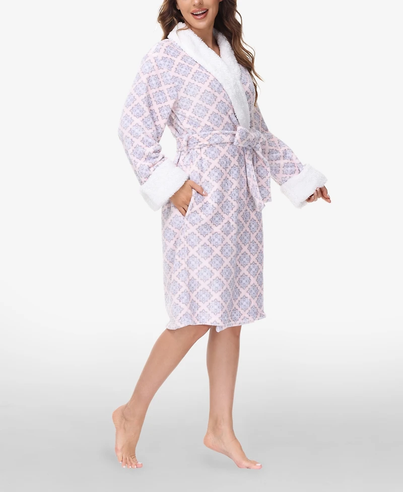 Ink+Ivy Women's Printed Plush Robe