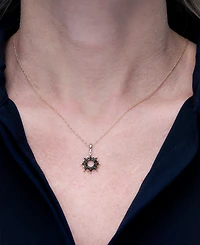Wrapped Diamond Sun Pendant Necklace (1/10 ct. t.w.) 14k Gold Created for Macy's (Also available Black Diamond)