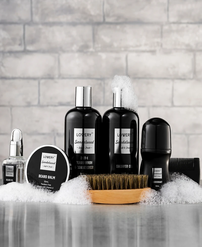 Lovery Men's 10-Pc. Sandalwood Self-Care Grooming Gift Set