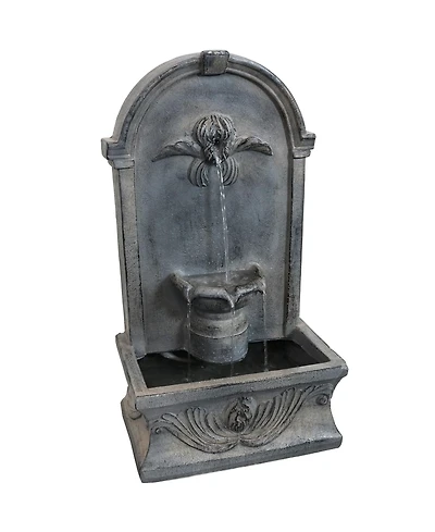 Sunnydaze Decor 28-Inch Outdoor French-Inspired Flat Back Water Fountain - Glass Fiber Reinforced Concrete Construction