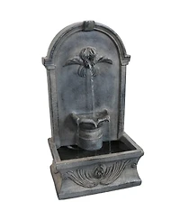 Sunnydaze Decor 28-Inch Outdoor French-Inspired Flat Back Water Fountain - Glass Fiber Reinforced Concrete Construction