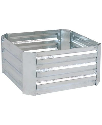 11.75" H Raised Metal Garden Bed - Galvanized Raised Garden Bed Outdoor for Vegetables and Flowers - Silver - Square