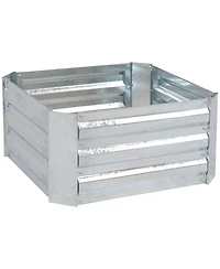 11.75" H Raised Metal Garden Bed - Galvanized Raised Garden Bed Outdoor for Vegetables and Flowers - Silver - Square