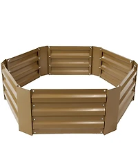 11.75" H Raised Metal Garden Bed - Galvanized Raised Garden Bed Outdoor for Vegetables and Flowers - Brown - Hexagon
