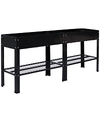 Hot Dip Galvanized Steel Raised Garden Bed with Mesh Shelf - Set of 2