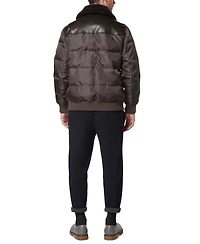Marc New York Men's Beaumont Aviator Puffer with Faux Leather Trim