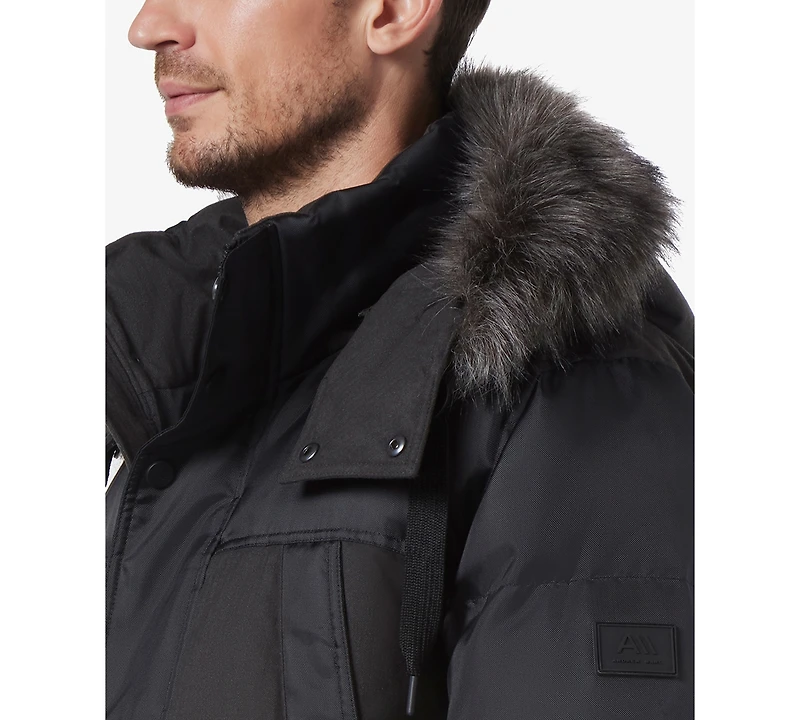 Marc New York Men's Tripp Oxford Poly & Faux Wool Combo Down Parka