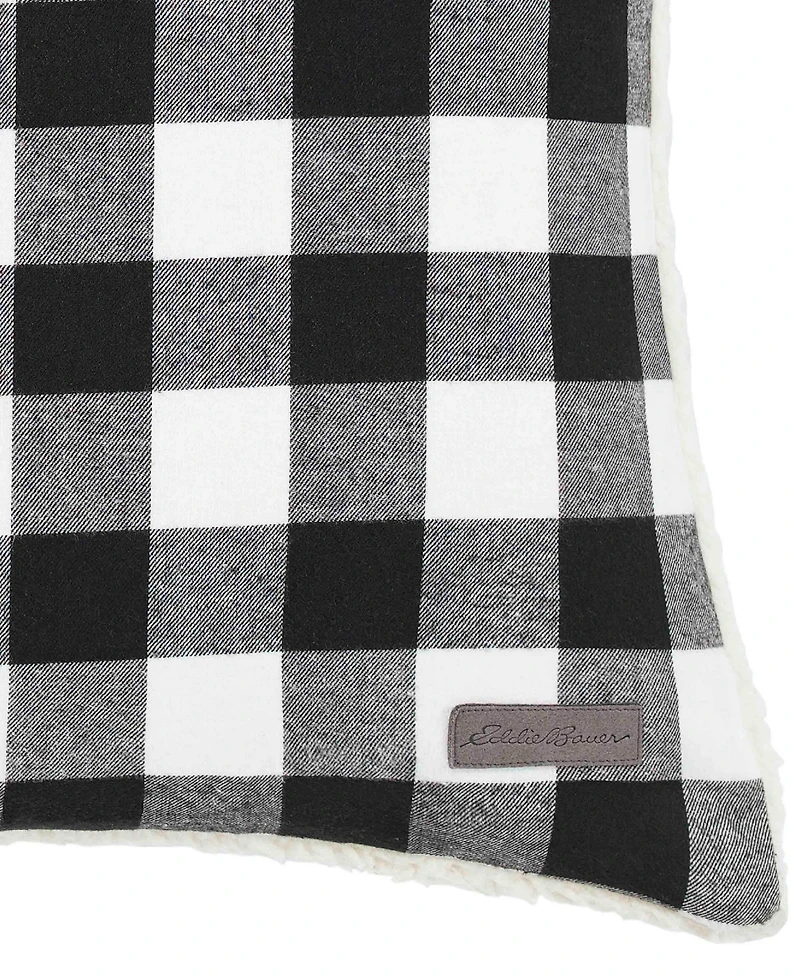 Eddie Bauer Cabin Plaid Cotton Yarn Dyed Flannel Pillow and Throw Set