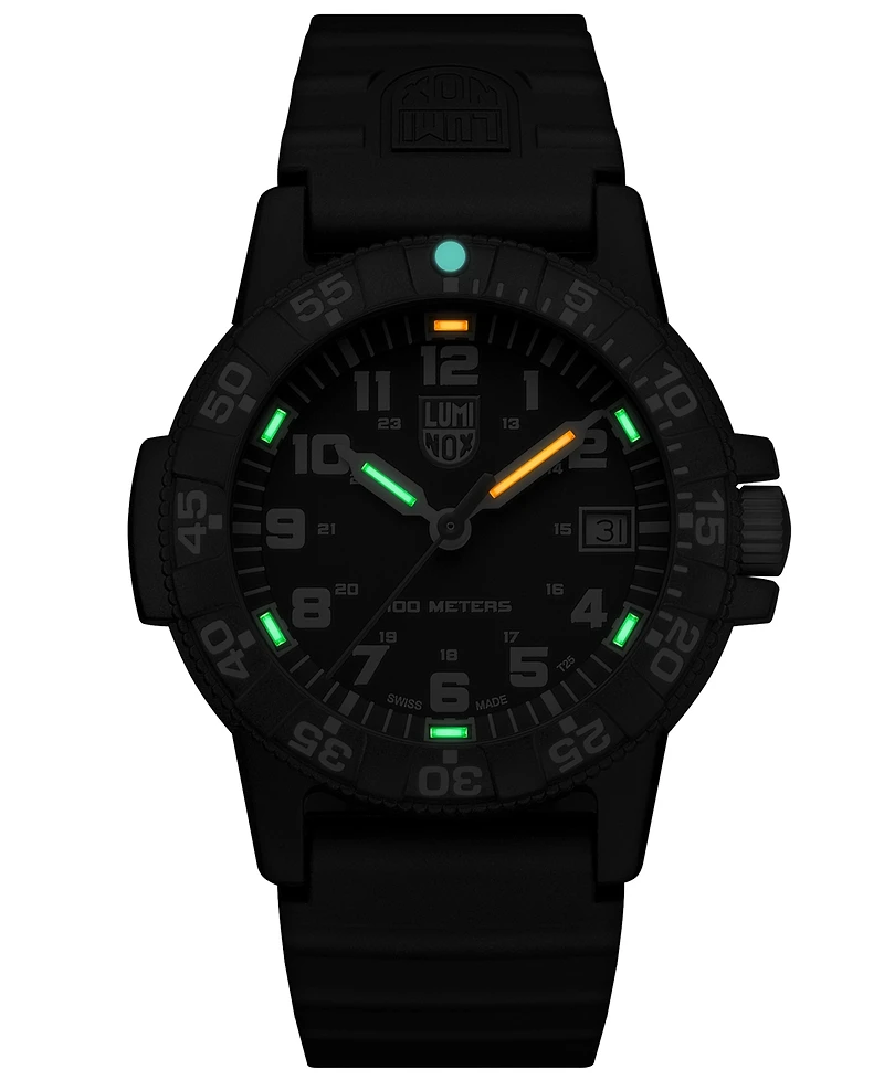 Luminox Women's Swiss Leatherback Sea Turtle Dive Black Rubber Strap Watch 39mm