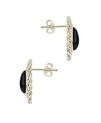 Sterling Forever Onyx Stone Ainsley Stud Earrings