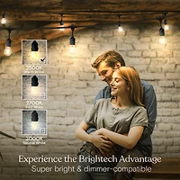 Brightech Ambience Pro 24 ft. Indoor/Outdoor Led Weatherproof 2-Watt String Lights with Warm White Hue