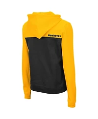 Women's Colosseum Gold, Charcoal Iowa Hawkeyes Aidan Half-Zip Hoodie