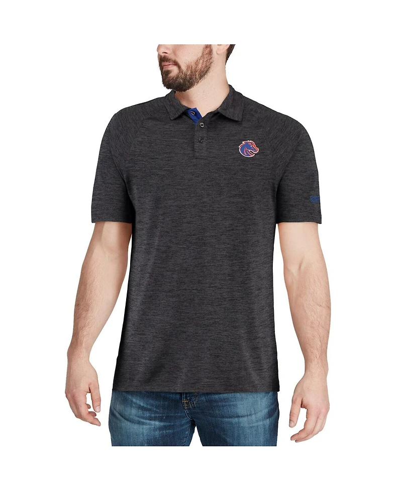 Men's Colosseum Heathered Black Boise State Broncos Down Swing Polo Shirt