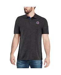 Men's Colosseum Heathered Black Boise State Broncos Down Swing Polo Shirt