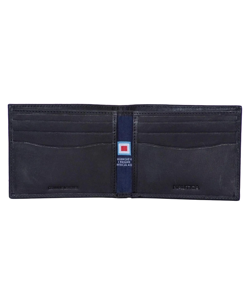 Nautica Men's Credit Card Bifold Leather Wallet