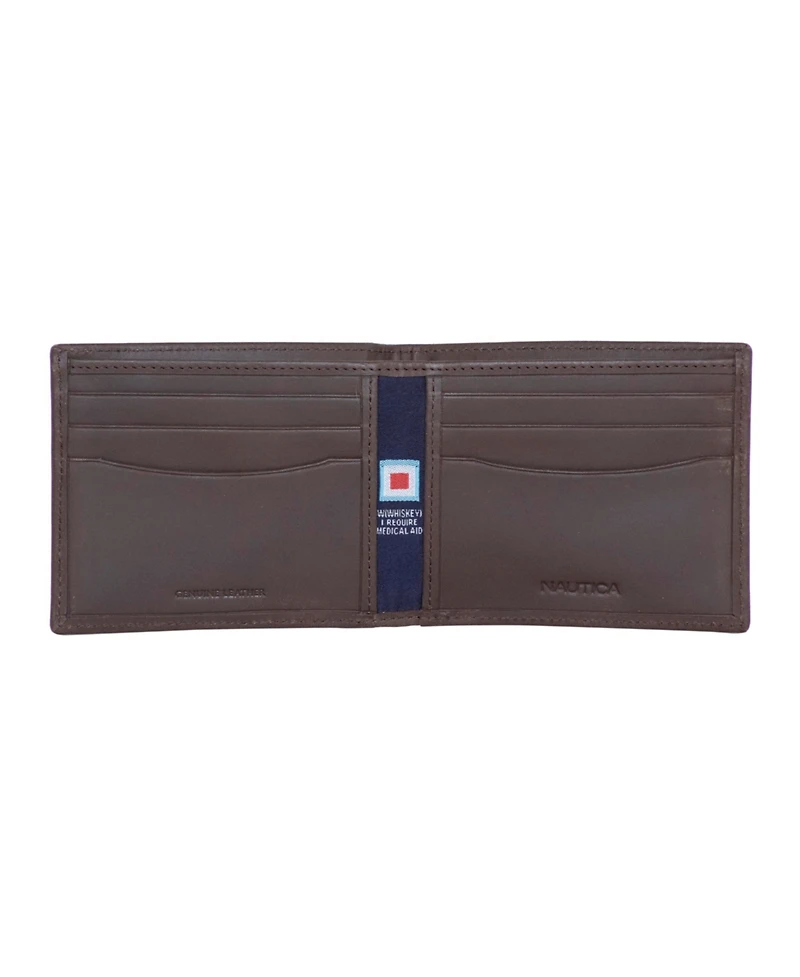 Nautica Men's Credit Card Bifold Leather Wallet
