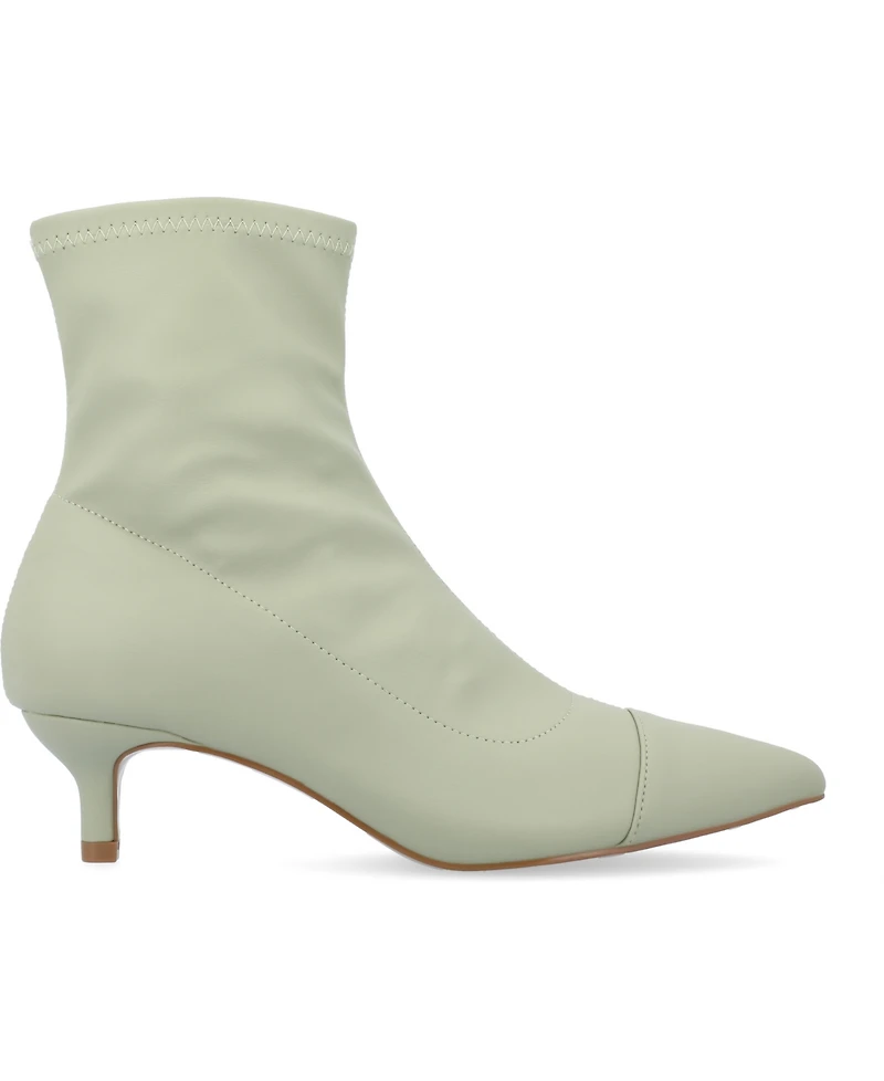 Journee Collection Women's Jadde Pointed Toe Kitten Heel Dress Booties