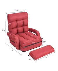 Costway Folding Floor Single Sofa Recliner Chair Lounge Couch