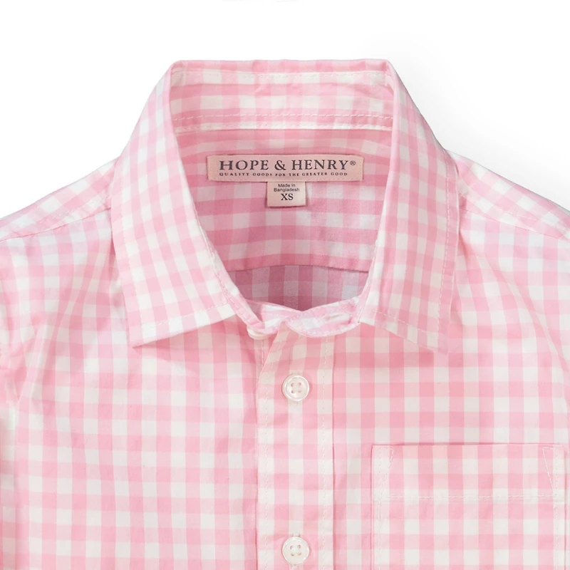 Hope & Henry Baby Boys Stretch Poplin Long Sleeve Button Down Shirt