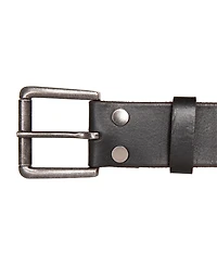 Lucky Brand Men's Leather Jean Belt with Roller Buckle and Rivets