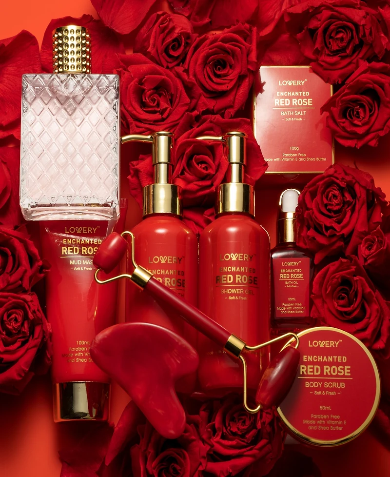 Lovery 10-Pc. Luxe Red Rose Bath & Body Care Gift Set